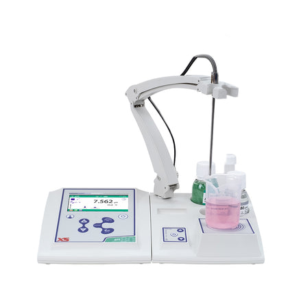 pHmetro pH 80 PRO STIRRER senza elettrodo, cavo S7/BNC, sonda di temperatura NT 55, stativo portaelettrodi, agitatore magnetico a velocità regolabile, tastiera esterna, tamponi colorati, cavo USB, ed alimentatore